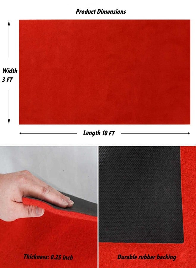 YADI Extra Thick Red Carpet Runner 3 x 10 Ft, Real Carpet, Non-Slip Backing, Stain Resistant, Event Runway Runner Rug for Wedding, Hollywood Movie Award Ceremony Party Decoration - Image 2